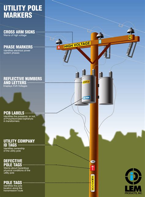 Electric Power Pole Diagram