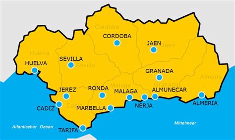 Kartor över spanien med data spanien © 2006. Karte Andalusien Sehenswürdigkeiten | goudenelftal