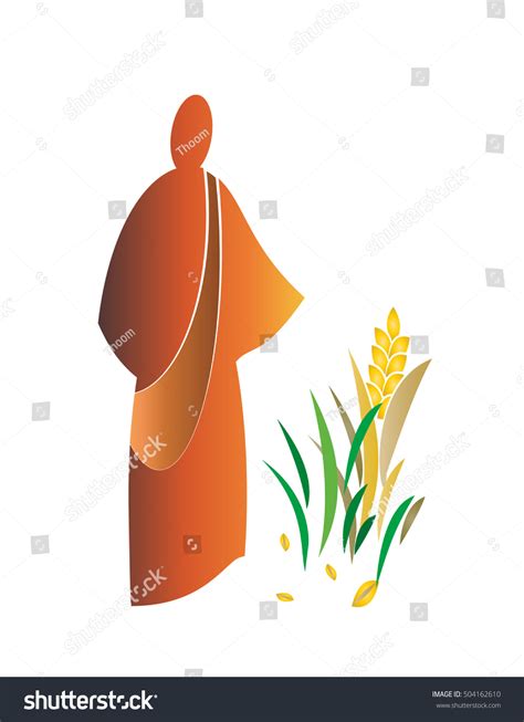 Sower Sows Seed Simple Modern Abstract Stock Vector Royalty Free