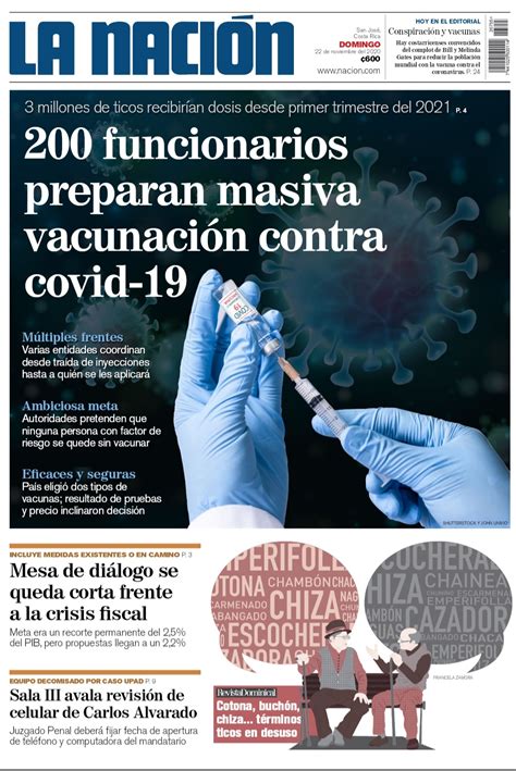 Portada Domingo 22 De Noviembre 2020¿ Nos Van A Obligar A Vacunarnos