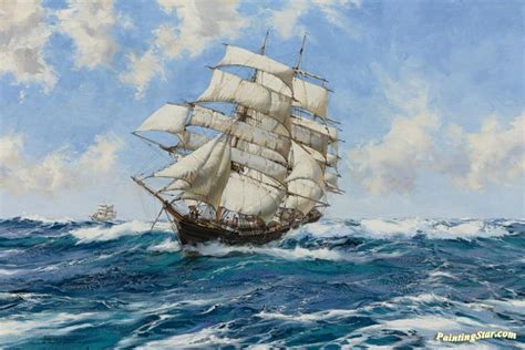 The New York Clipper Ship Prima Donna Artwork By Montague Dawson Oil