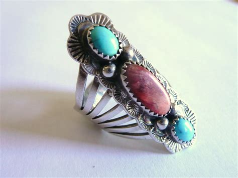 Native American Sterling Turquoise And Coral By Aminorextravagance