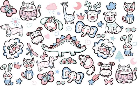 Doodle Animal Free Vector Art Frebers