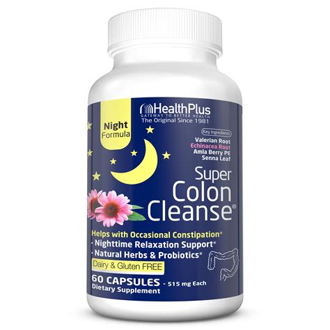Health Plus Super Colon Cleanse Night Formula Capsules 60 Count 30