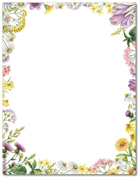 Flower Stationery Floral Meadows 60lb Text