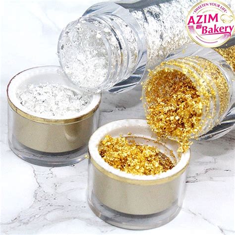 Edible Gold Flakes 2g Edible Silver Flake Sprinkles Gold Flakes