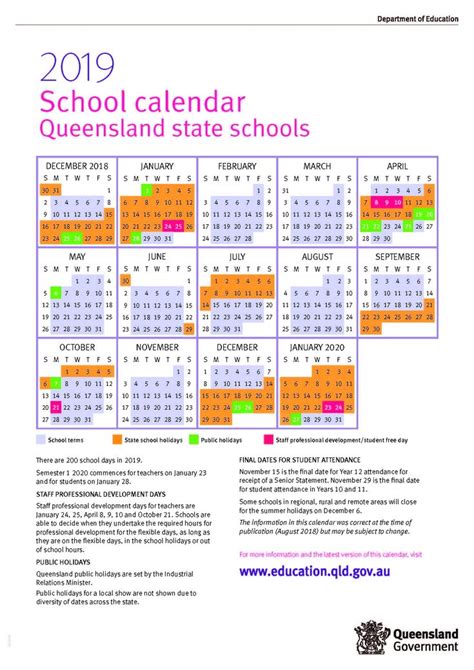 Calendar School Holidays Queensland School Calendar Calendar
