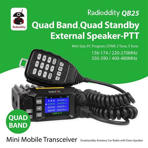 radioddity qb25 pro quad band quad standby mobile ham amateur radio transceiver car truck