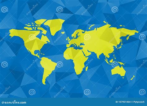 World Map In Polygonal Style Vector Illustration