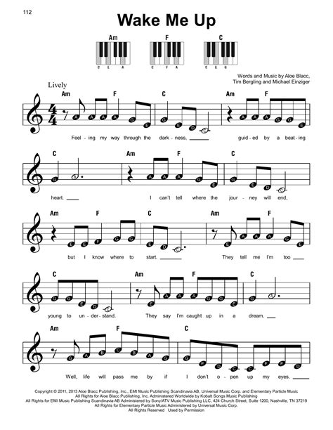 Avicii Wake Me Up Sheet Music Download Printable Pdf Score Sku 492499