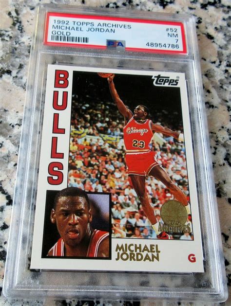 Michael Jordan 1984 Topps Glossy Gold Sp Rookie Card Rc Psa 7 Nm 1992