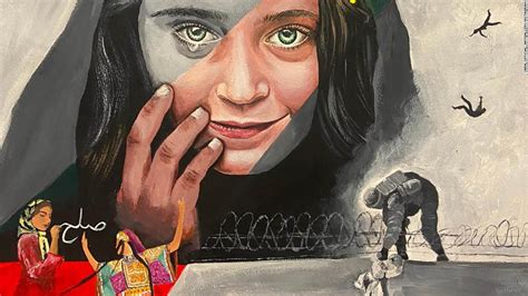 Young Afghan Artist Creates Haunting Image Of Her Homelands Fall To The Taliban Cnn Style