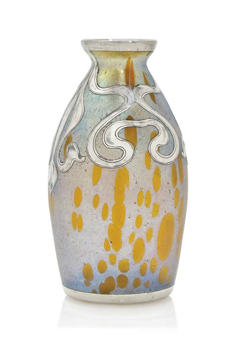 A Loetz Iridescent Glass Vase With Silver Applique Circa 1900 Christie S