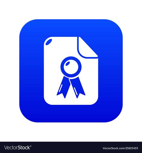 Certificate Icon Blue Royalty Free Vector Image