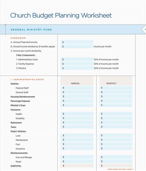 How To Create An Effective Church Budget Free Templates