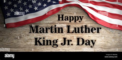 Happy Martin Luther King Jr Day United States Of America Flag And Text