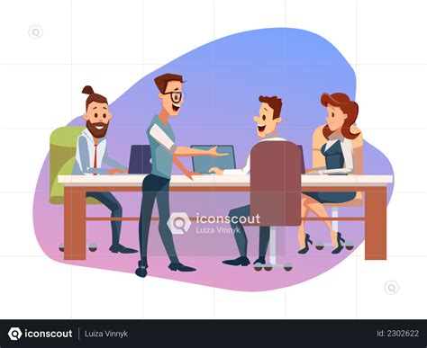 Premium Creative Business Team Meeting Ot Office Workplace Illustration