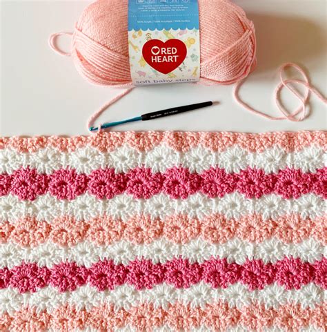 Pink Crochet Petal Stitch Blanket Daisy Farm Crafts