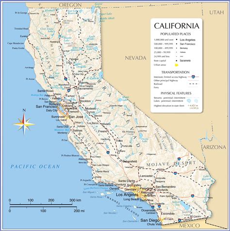 Amazon.com: Wall Art Impressions 24x24in California detailed map of