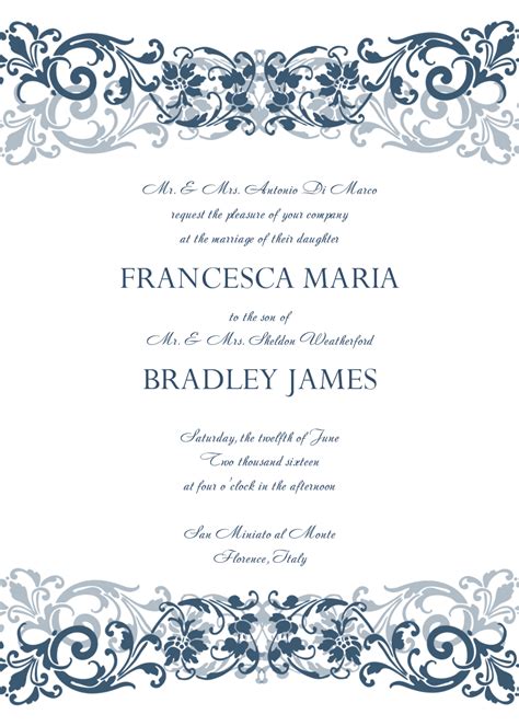 wedding invitation templates excel  formats