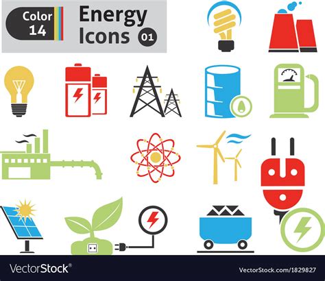 Energy Icons Royalty Free Vector Image Vectorstock