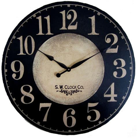 Large Wall Clock 36 Inch Port Royal Dark Black Regular