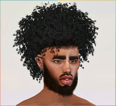 Black Simmer Male Hair Curly Fro Sims 4 Afro Hair Male Sims 4 Hair