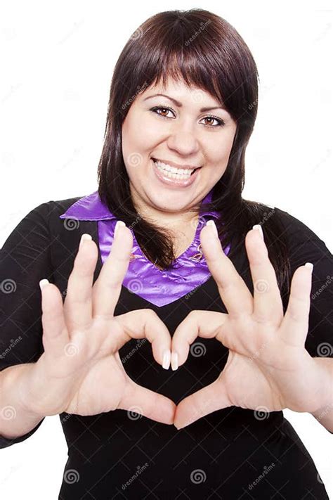 Pretty Girl Making A Heart Symbol With Her Hands Stock Image Image Of Heart Portrait 25093861