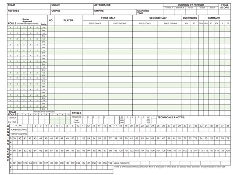Printable Stat Sheets For Basketball Customize And Print