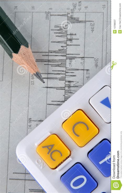 Data Statistic Graph, Pencil And Calculator Stock Image - Image of ...