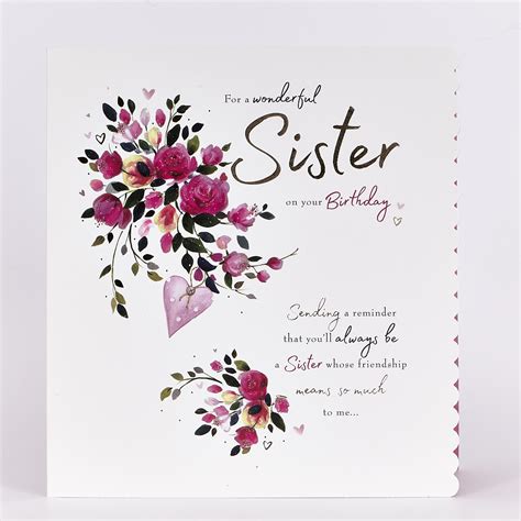 I'm so happy that the pressed petals washi tape is still available. Buy Platinum Collection Birthday Card - Wonderful Sister ...