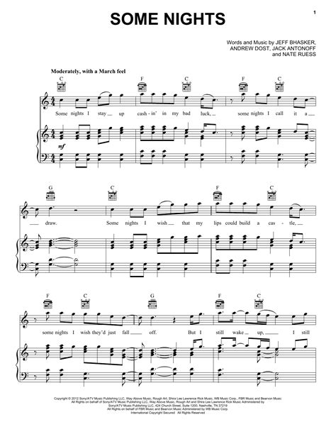 Some Nights By Fun Digital Sheet Music For Piano Vocal Guitar My Xxx