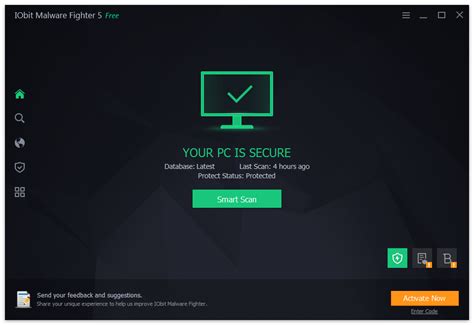 It is made up of four basic options: IObit Malware Fighter Pro 5.6 Free Download