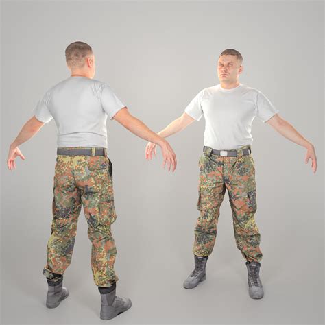 Artstation Bundeswehr Soldier In White T Shirt Ready For Animation 255 Game Assets