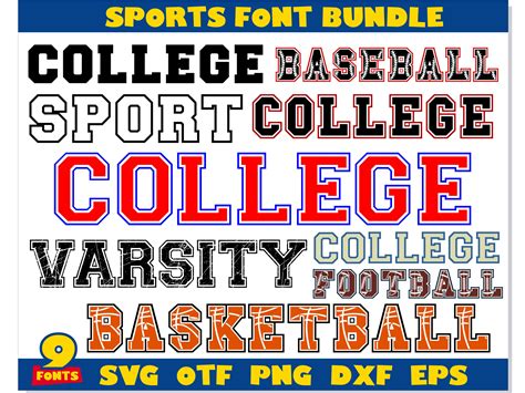 Sports Font Bundle College Font Svg College Font Png Foo Inspire