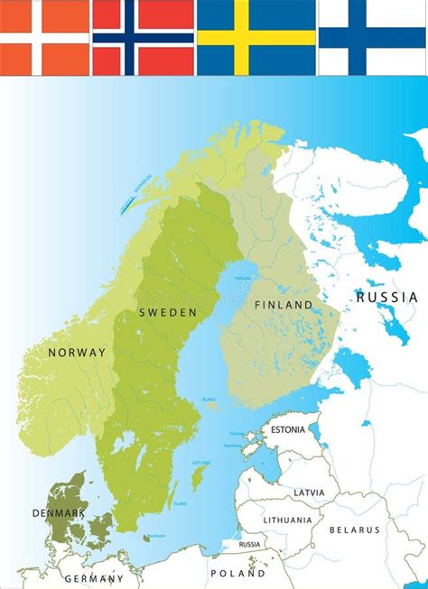 Norway Sweden And Finland On Map Stock Photo Image Of Location