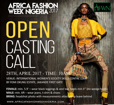 Are You A Modelyou Can Be Part Of The Africa Fashion Week Nigeria 2017 See Details
