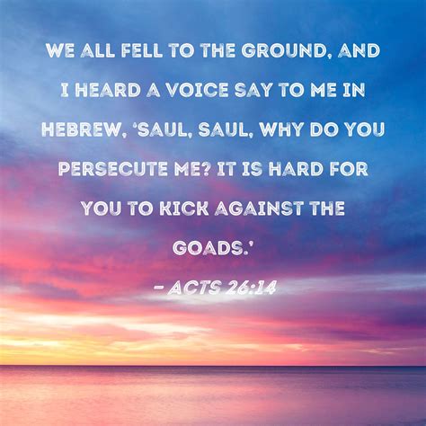 Acts 2614 We All Fell To The Ground And I Heard A Voice Say To Me In