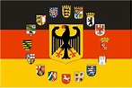 Fahne Deutschland Adler mit 16 Bundesländer Wappen 150 x 250 cm