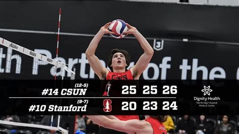 Early Friday Mvb Scores Csun Sweeps Stanford Gcu Sweeps Byu Cindy Luis