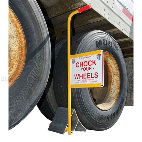 Simi Truck Wheel Chock Made From Extruded Aluminum Is Lightweight And Has A Safety Sign For