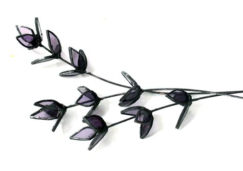 Stained Glass Long Stem Lavender Branches For Vase Or Plant Stake Or