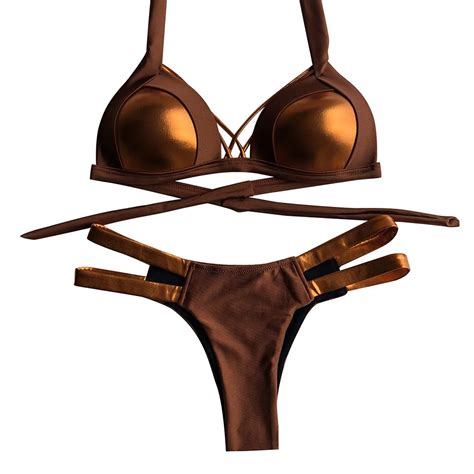 bikinis 2019 mujer women sexy bikini set hot stamp strap sport swimwear push up padded swimsuit