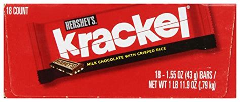 Hersheys Krackel Chocolate Candy Bars 155 Ounce Pack Of 18 On