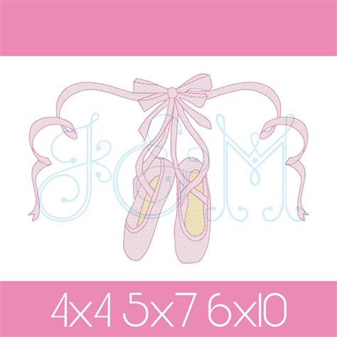 Ballerina Ballet Slipper Ribbon Swash Monogram Frame Border Etsy