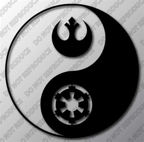 Star Wars Yin Yang One Color Vinyl Decal Black Etsy