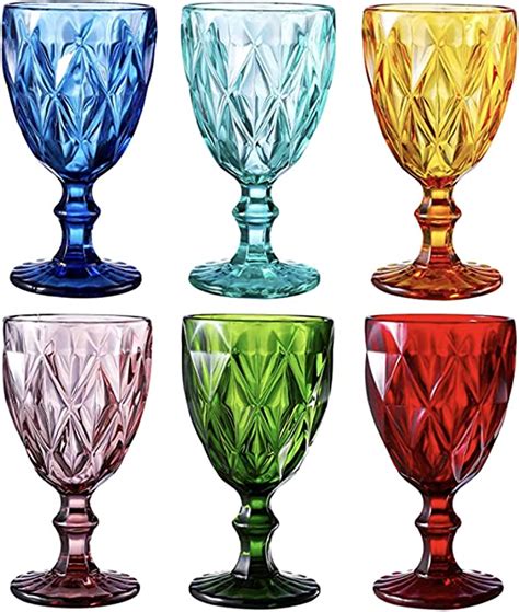 Whole Housewares Multi Colored Glass Drinkware Set Vintage Drinking