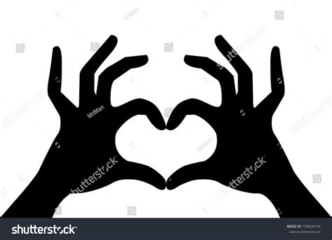 Hands Silhouettes Heart Stock Vector Royalty Free 158828144