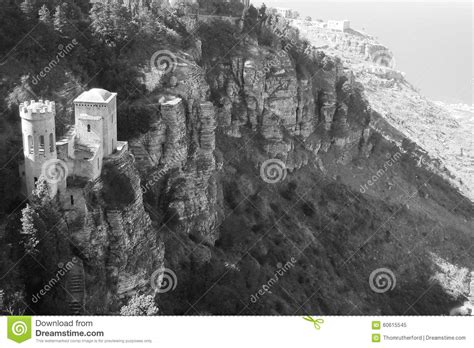 Medieval Castle On Side Of Mountain Stock Image Image Of Crest