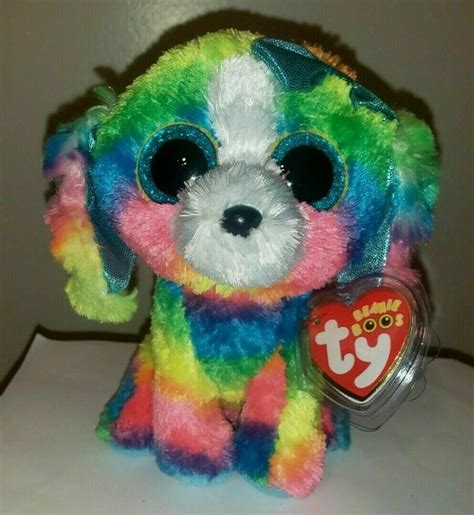 Ty Beanie Boos ~ Lola The 6 Inch Rainbow Dog Mwmt Claires